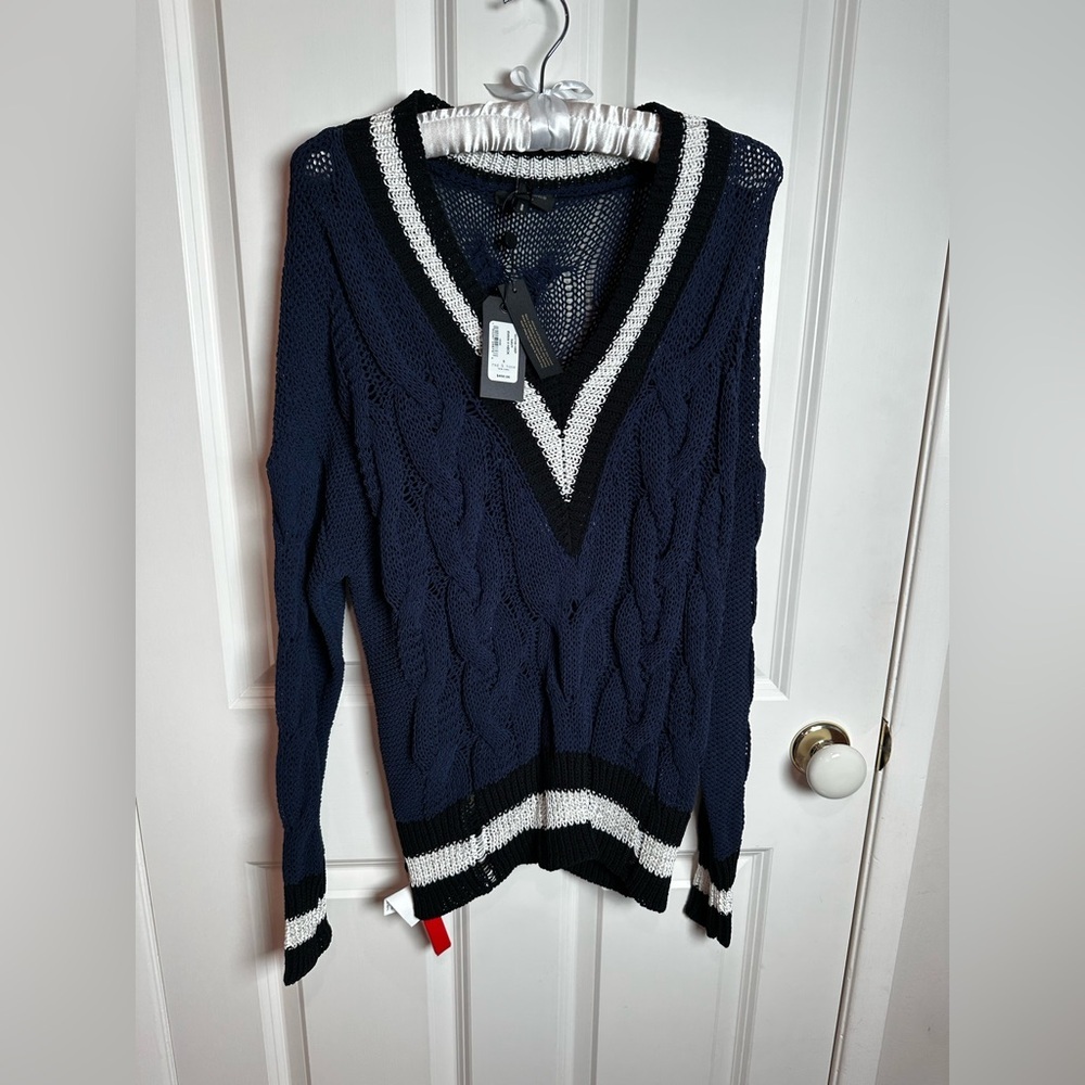 Rag & Bone navy and Black and white Knit Sweater